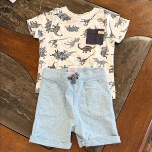Tommy Bahama Dinosaur Print Set - Cream and Blue